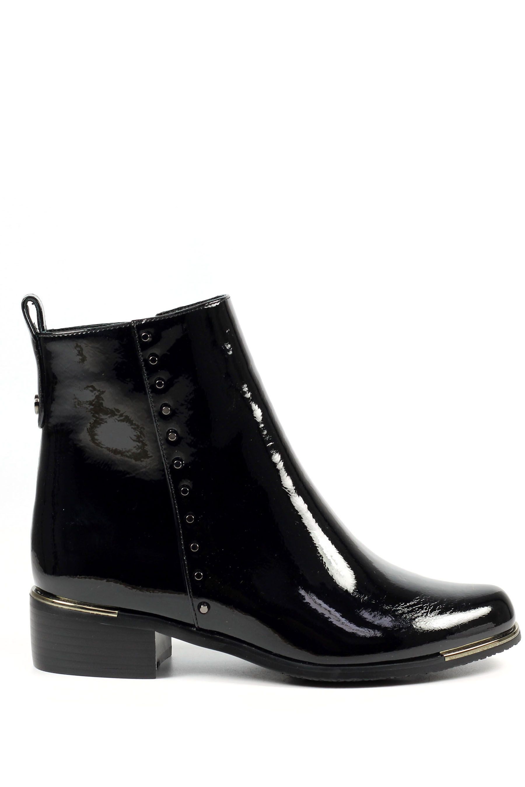 Lunar Violette Block Heel Black Ankle Boots