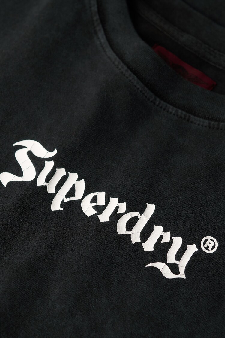 Superdry Black 100% Cotton Retro Rock Graphic T-Shirt - Image 4 of 4