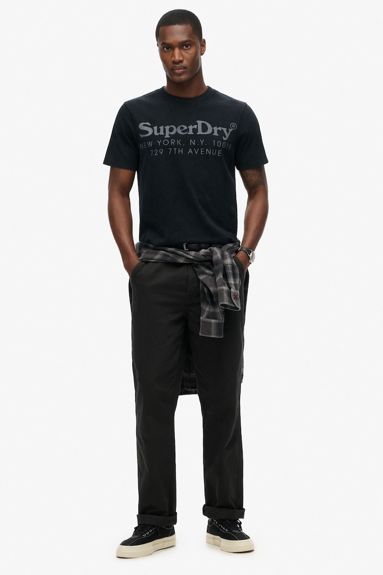 Superdry Black 100% Cotton Tonal Venue Logo T-Shirt - Image 2 of 5