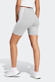 adidas Grey Sportswear Future Icons 3 Stripes Bike Shorts - Image 2 of 6