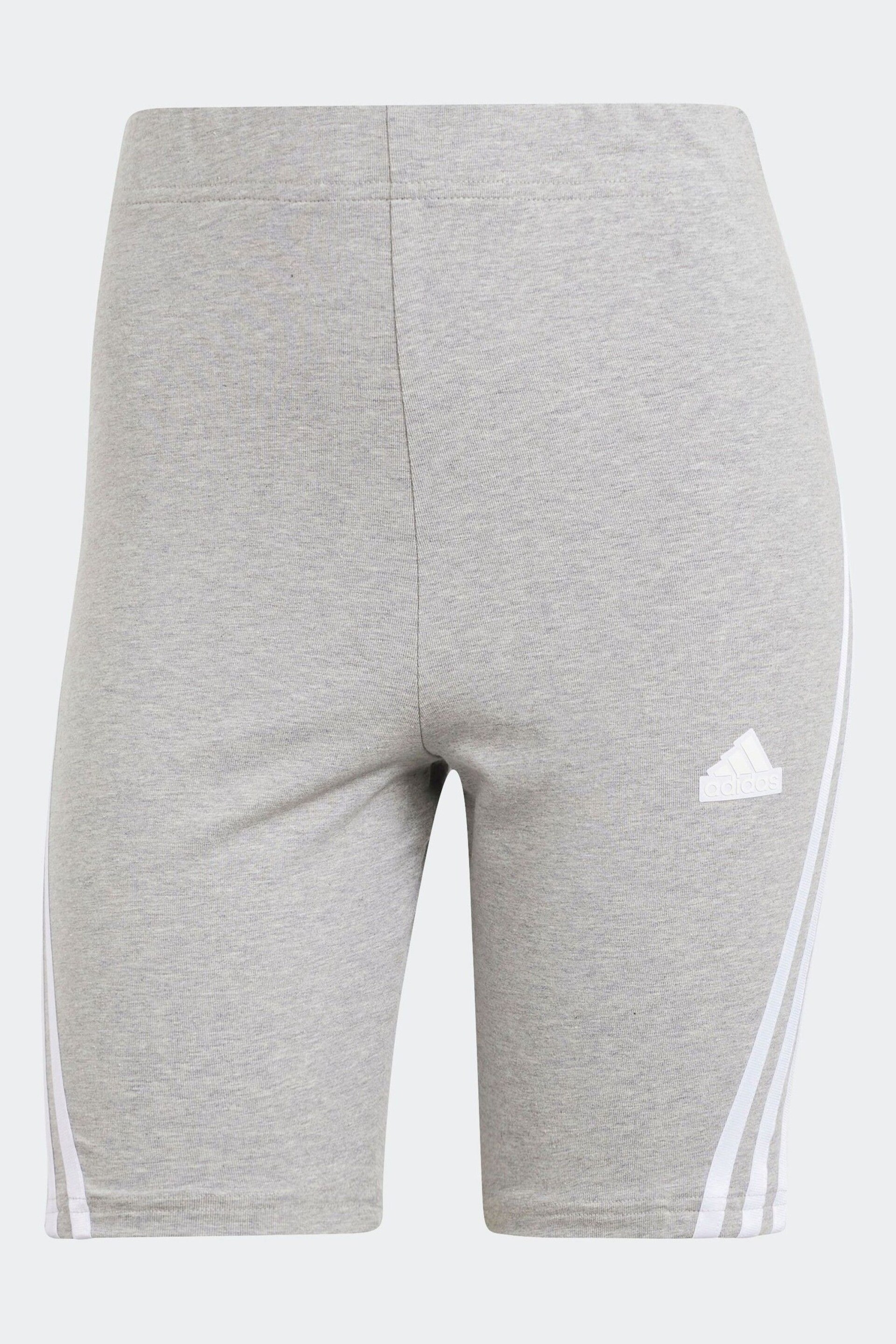 adidas Grey Sportswear Future Icons 3 Stripes Bike Shorts - Image 6 of 6