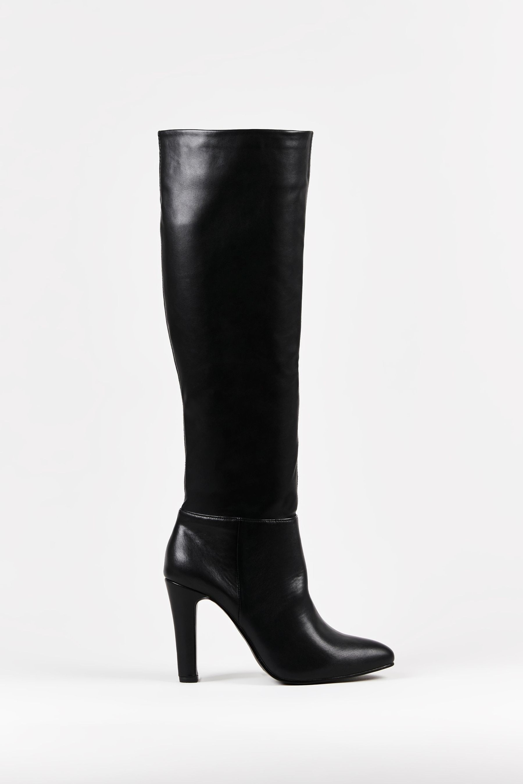 Buy Wallis Pinnie Black Ruched Over The Knee Boots from the Next