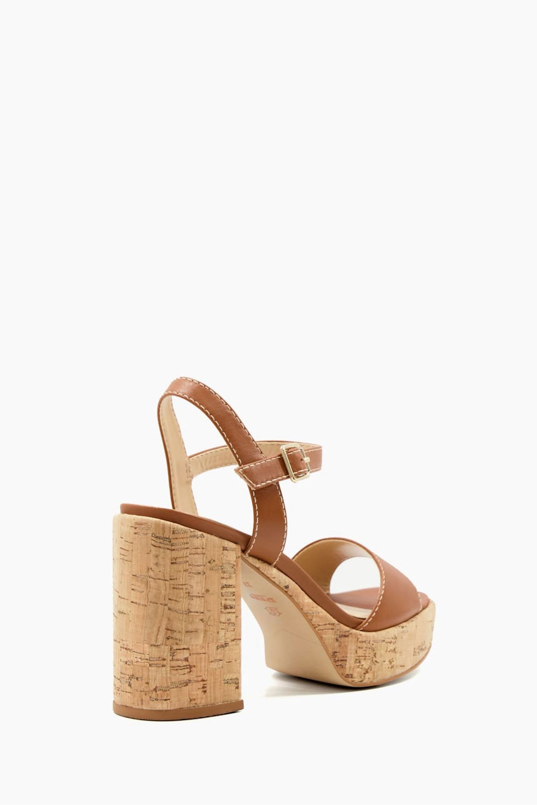 Buy Dune London Nude Jodi Platform Block Heel Sandals from the