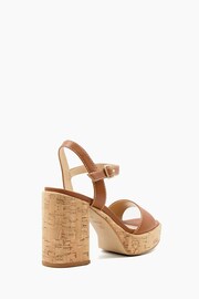 Dune London Brown Platform Block Heel Jodi Sandals - Image 6 of 7