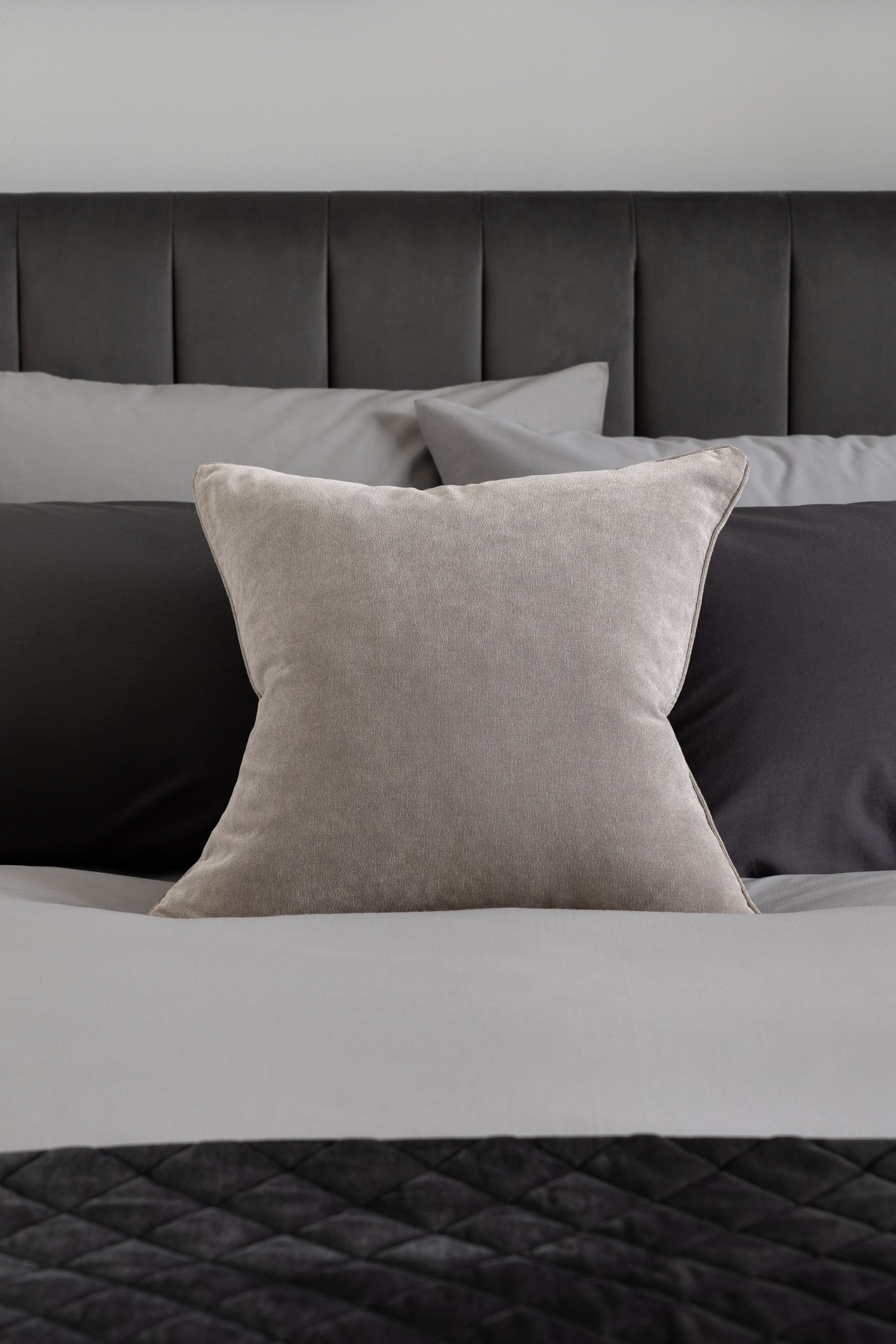 Grey velour cushion covers online