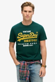 Superdry Green 100% Cotton Vintage Logo Duo T-Shirt - Image 1 of 5