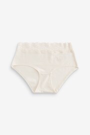 Cream/Grey/Red Midi Cotton and Lace Knickers 4 Pack - Image 6 of 9