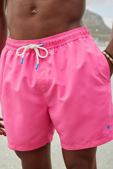 Bright Pink Palm Logo Essential Swim Shorts