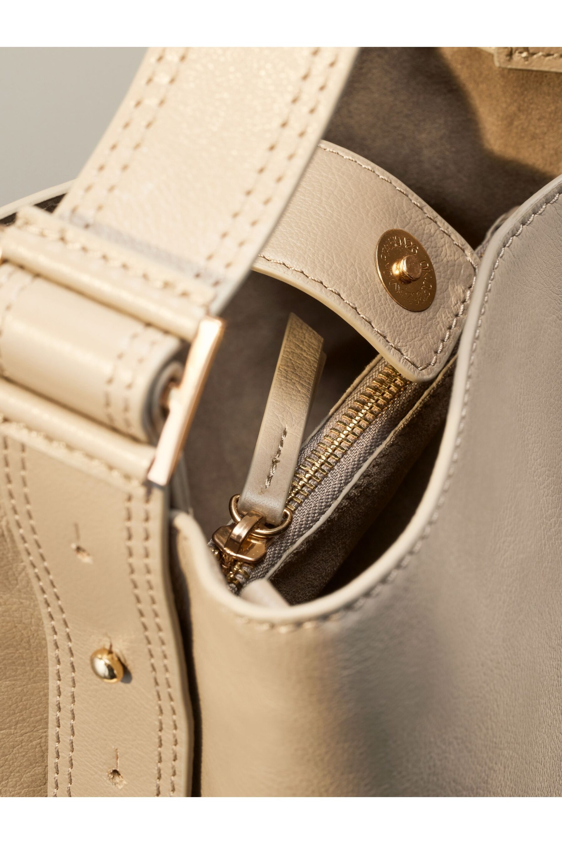 Bone Cream Premium Buckle Handheld Bag - Image 7 of 7