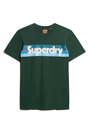 Superdry Enamel Green Retro Stripe Logo 100% Cotton T-Shirt - Image 4 of 5