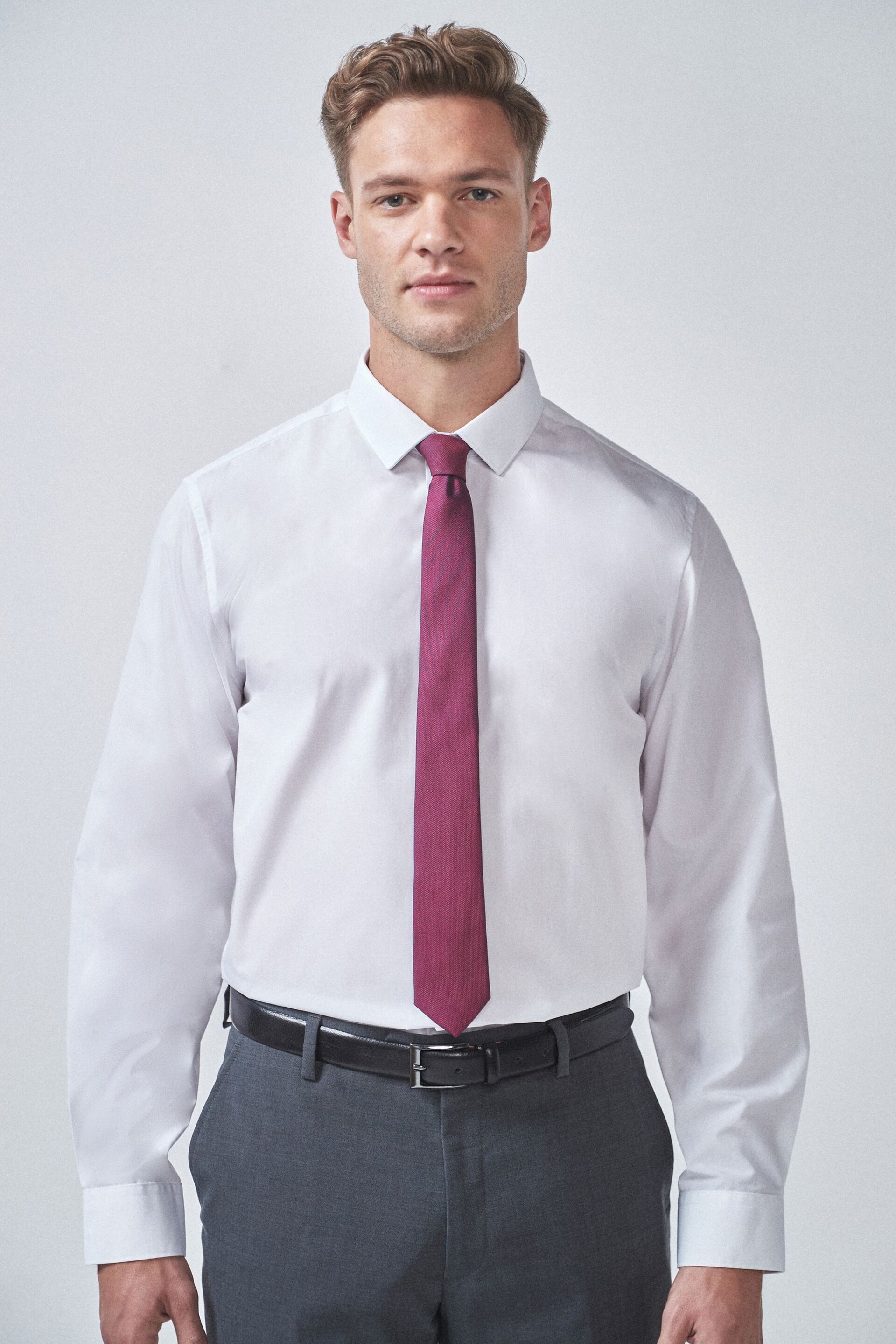 White Regular Fit Cotton Single Cuff Shirt - Image 1 of 4