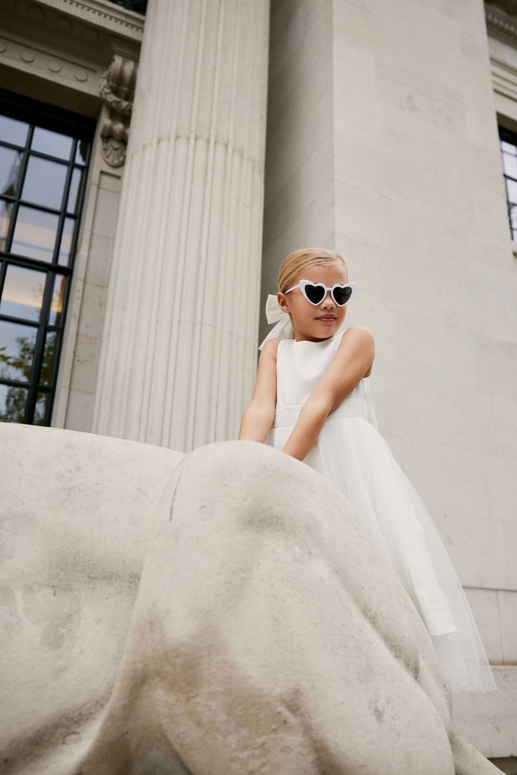 Girls white bridesmaid dress top