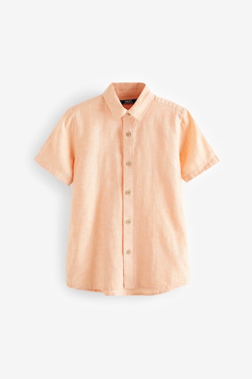 Peach Pink Linen Blend Shirt (3mths-16yrs)