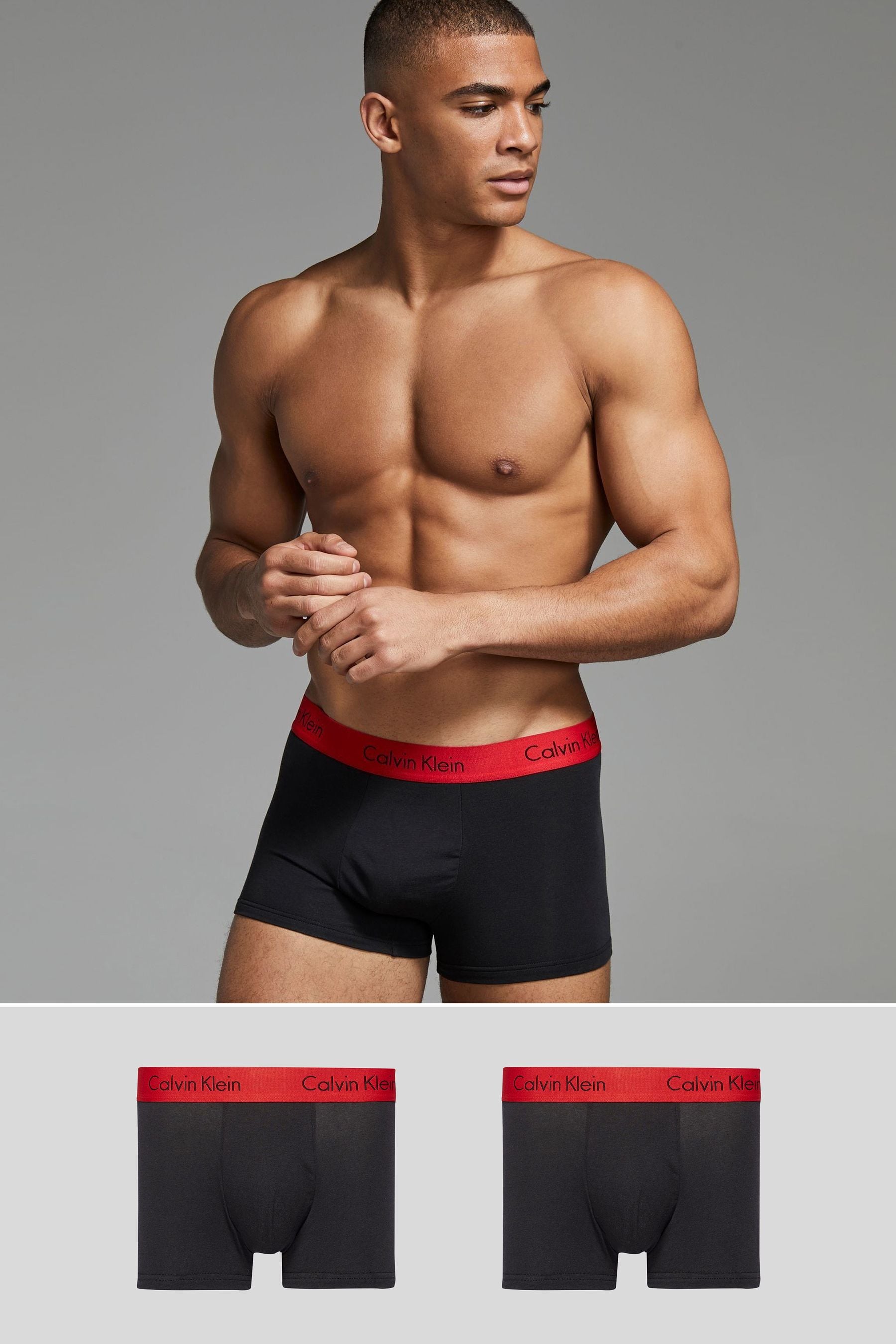 Buy Calvin Klein Black Pro Stretch Trunks 2 Pack from Next Luxembourg