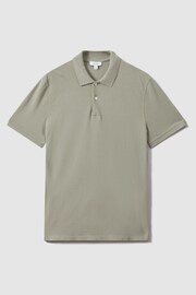 Reiss Dark Sage Puro Garment Dyed Cotton Polo Shirt - Image 2 of 6