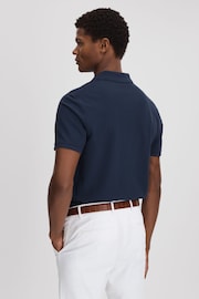 Reiss Airforce Blue Puro Garment Dyed Cotton Polo Shirt - Image 5 of 6