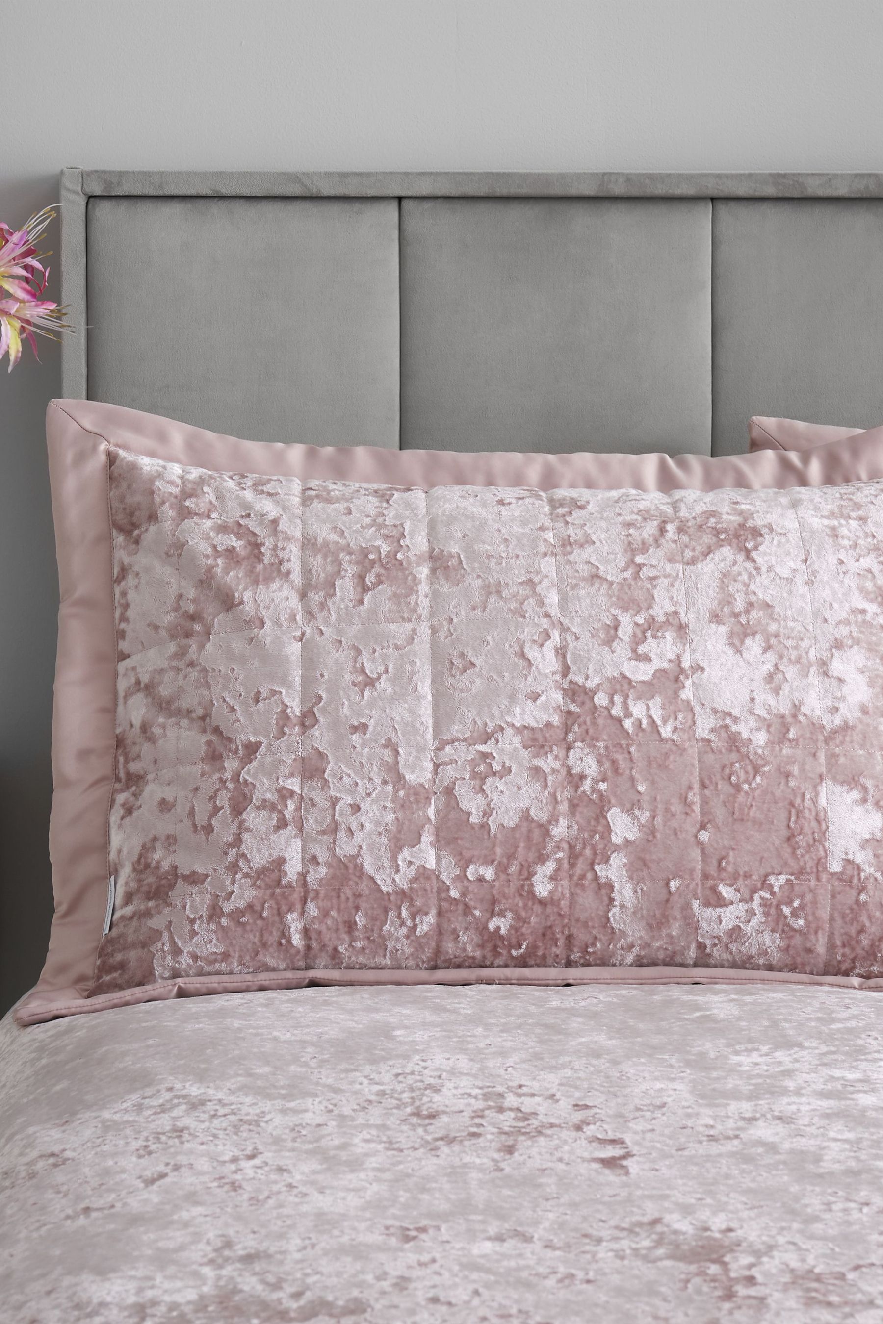Grey velvet shop pillow shams