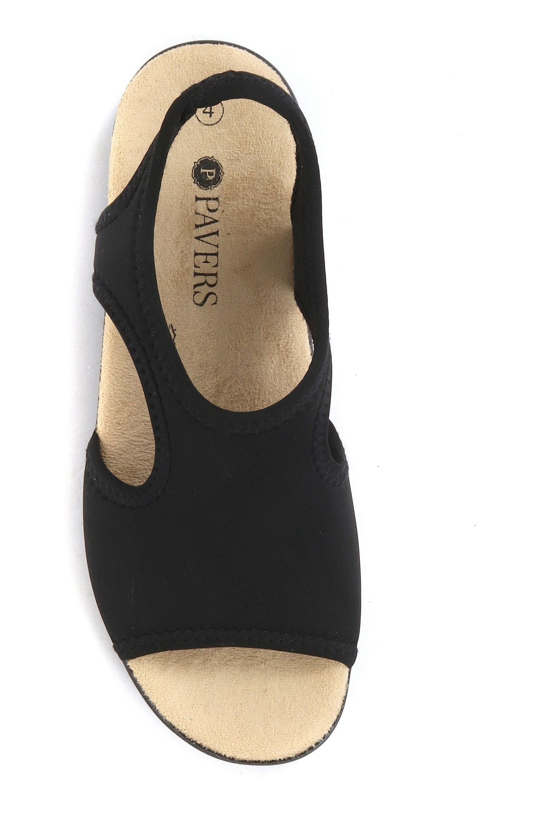 Buy Pavers Black Ladies Stretch Sandals from Next Luxembourg