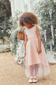 Pink Flower Girl Bow Dress (3mths-16yrs) - Image 1 of 8