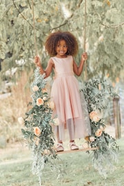 Pink Flower Girl Bow Dress (3mths-16yrs) - Image 4 of 8