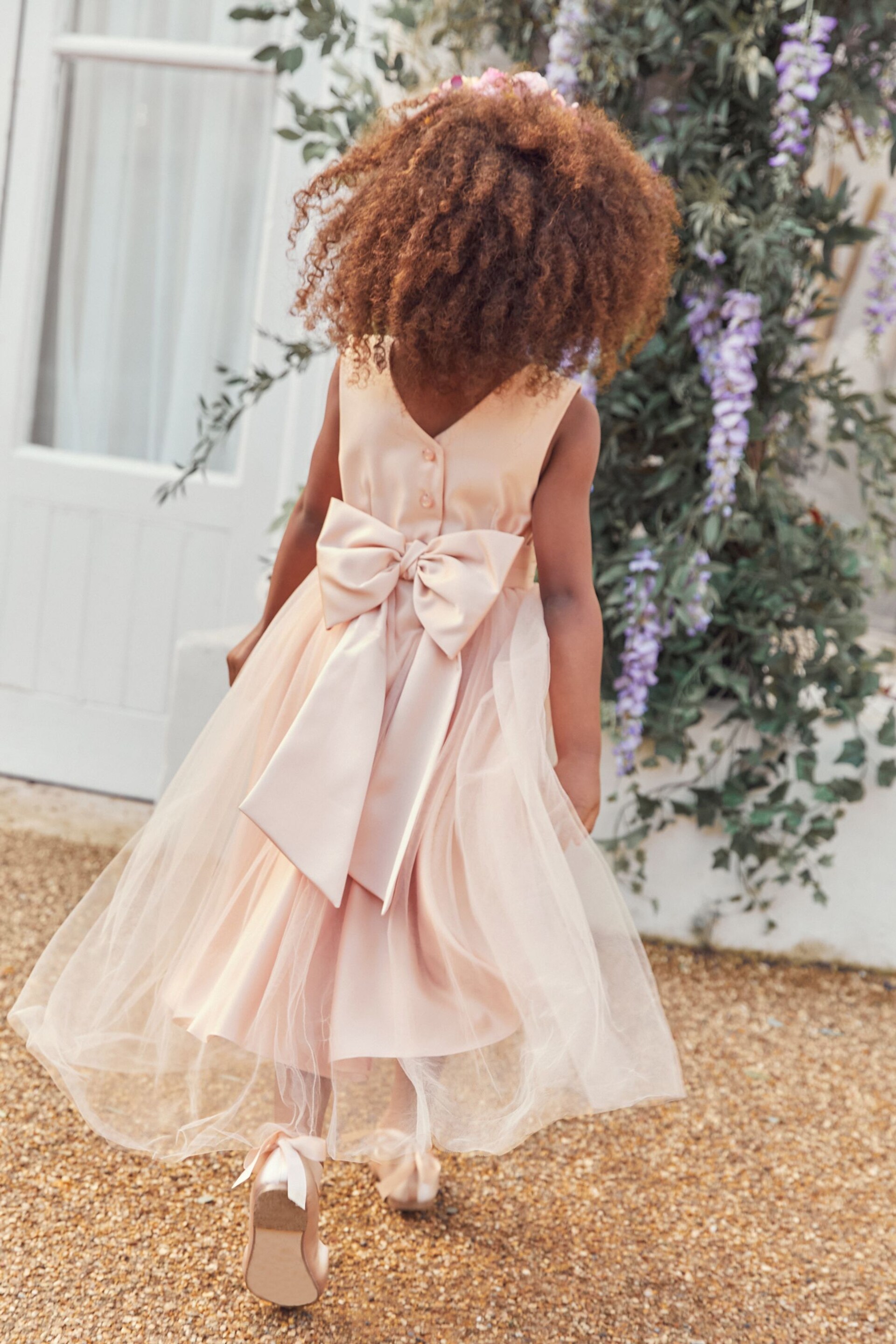 Pink Flower Girl Bow Dress (3mths-16yrs) - Image 5 of 8