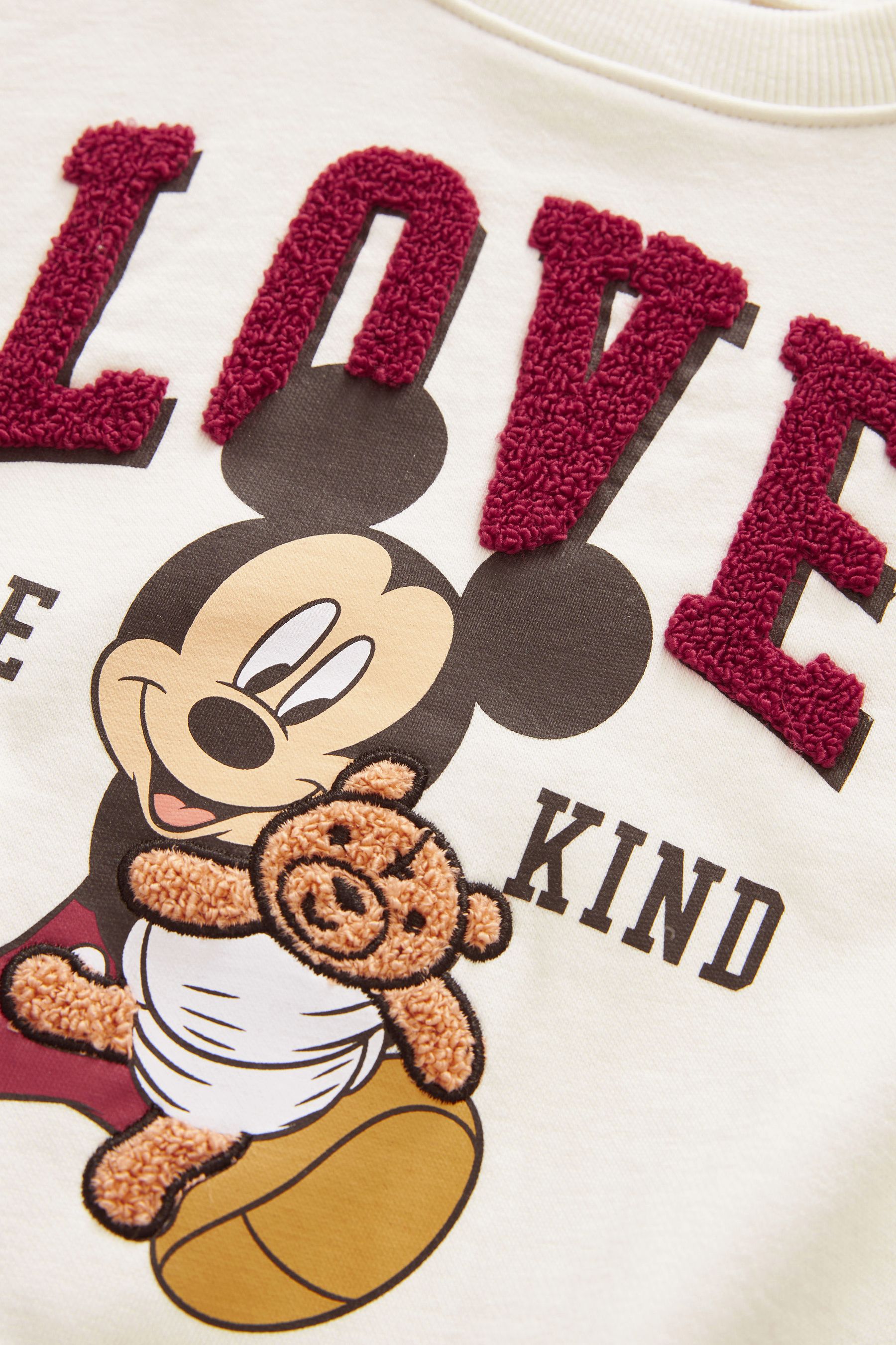Buy Mickey Mouse Cream Disney Sequin Sweatshirt 3mths 7yrs from Next Luxembourg