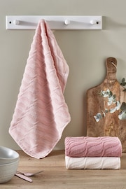 Set of 3 Pink Terry Tea Towels - Image 1 of 4