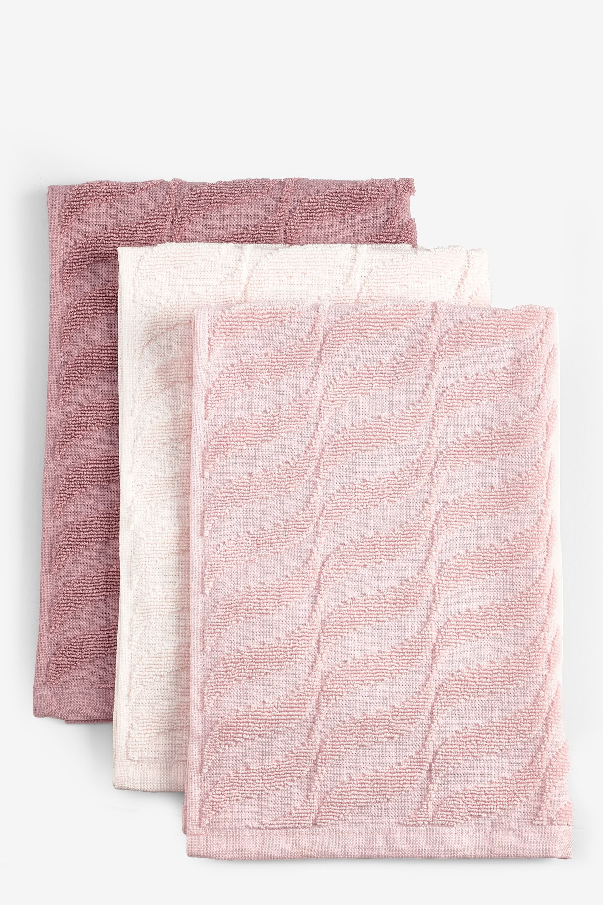 Set of 3 Pink Terry Tea Towels - Image 4 of 4