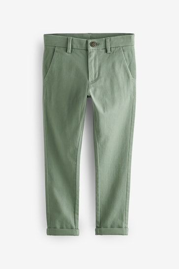 Sage Green Skinny Fit Stretch Chino Trousers (3-17yrs)