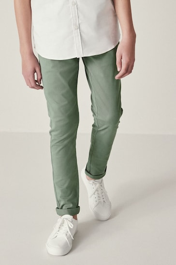 Sage Green Skinny Fit Stretch Chino Trousers (3-17yrs)