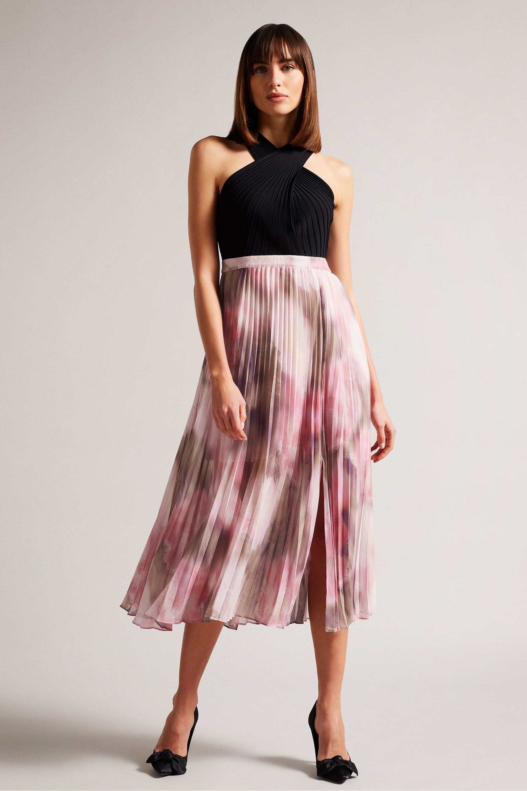 Ted baker pink and black dress new arrivals