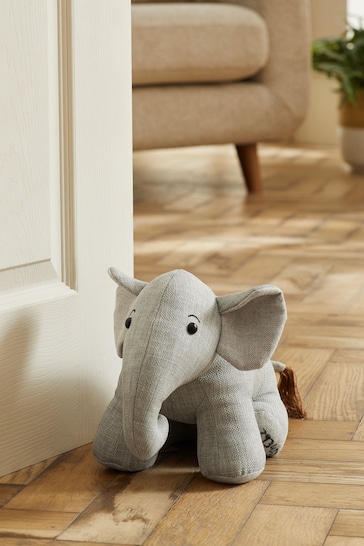 Grey Ellie the Elephant Doorstop
