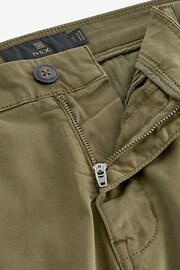 Khaki Green Slim Fit Premium Laundered Stretch Chinos Trousers - Image 10 of 12