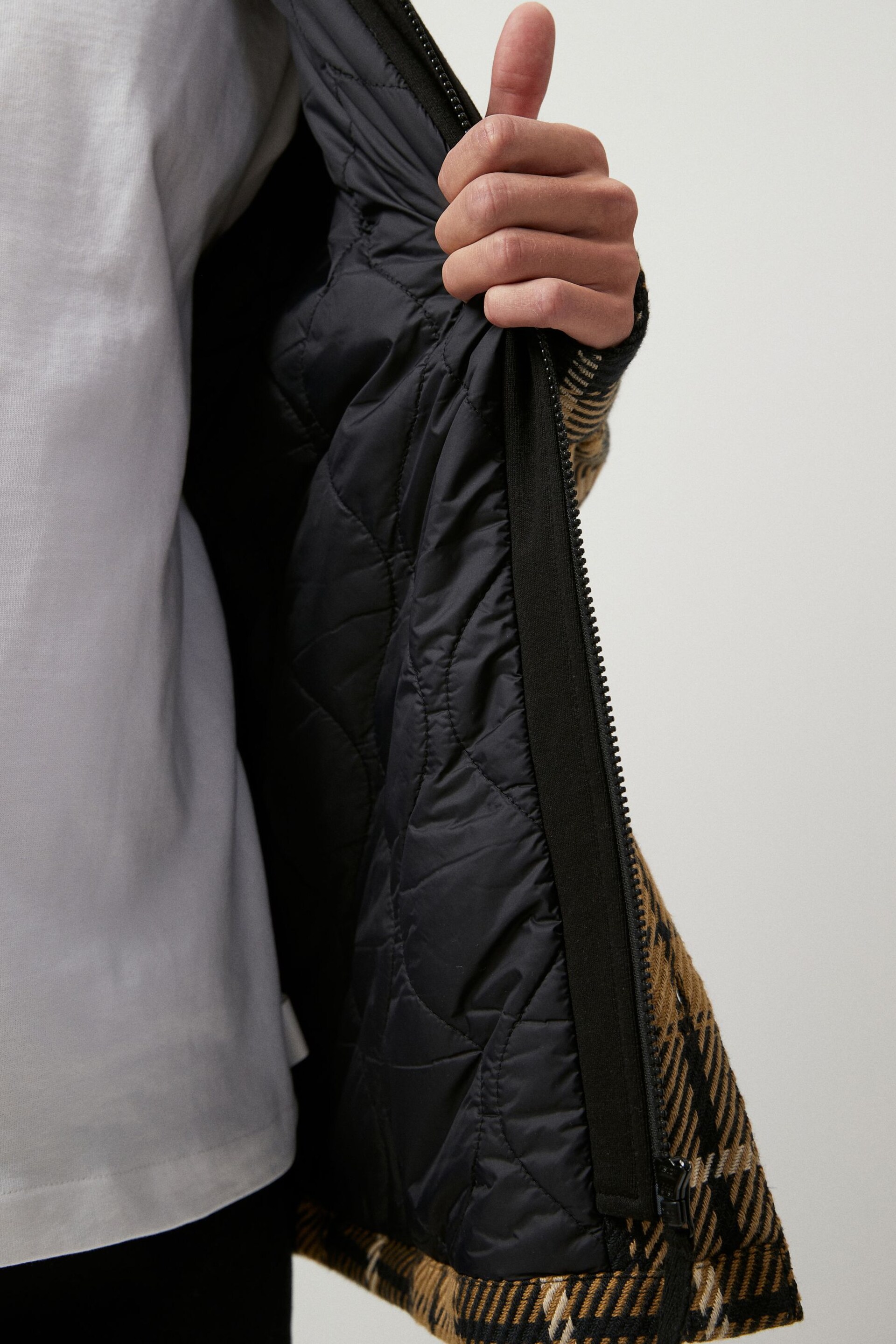 Black Check Hooded Shacket - Image 10 of 14