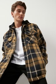 Black Check Hooded Shacket - Image 4 of 14