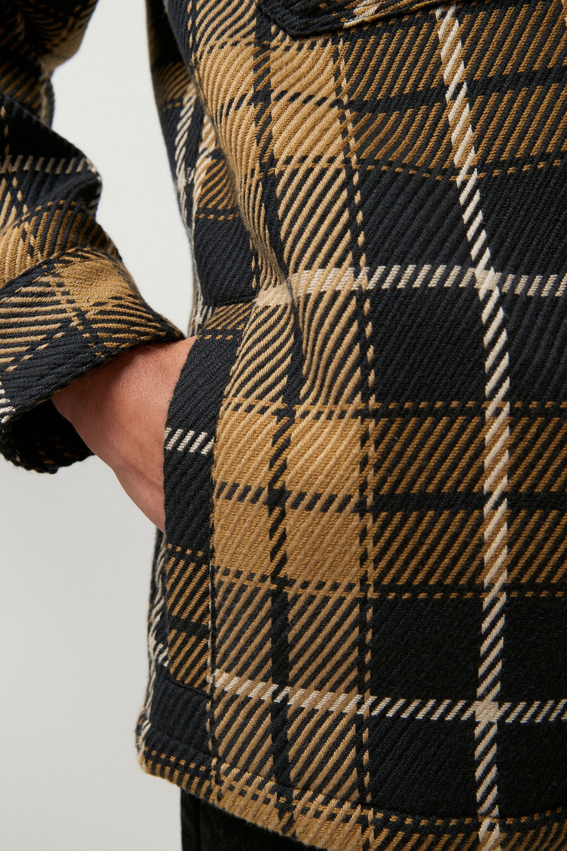 Black Check Hooded Shacket - Image 7 of 14