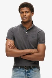 Superdry Destroy Graphic Black Vint Destroy Polo Shirt - Image 1 of 5