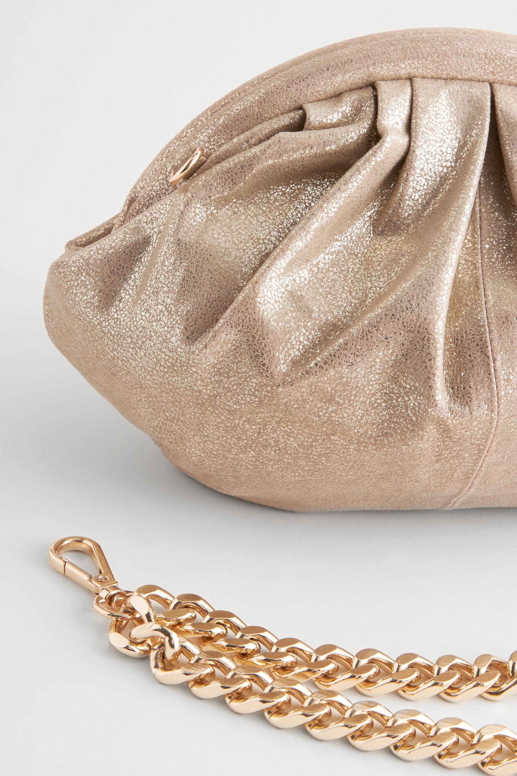 Gold leather evening bag sale