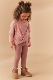 Pink Ribbed Top & Legging Set (3mths-7yrs) - Image 2 of 7