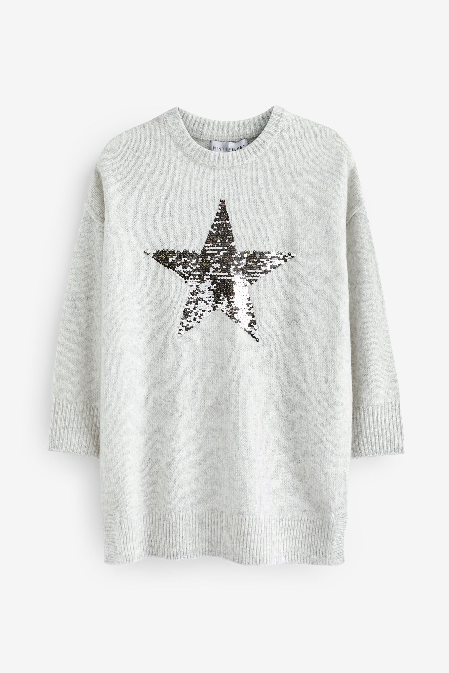 Buy Mint Velvet Grey Star Knit Jumper Dress from Next Luxembourg