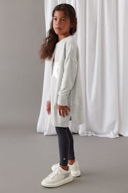 Mint Velvet Grey Star Knit Jumper Dress - Image 3 of 13