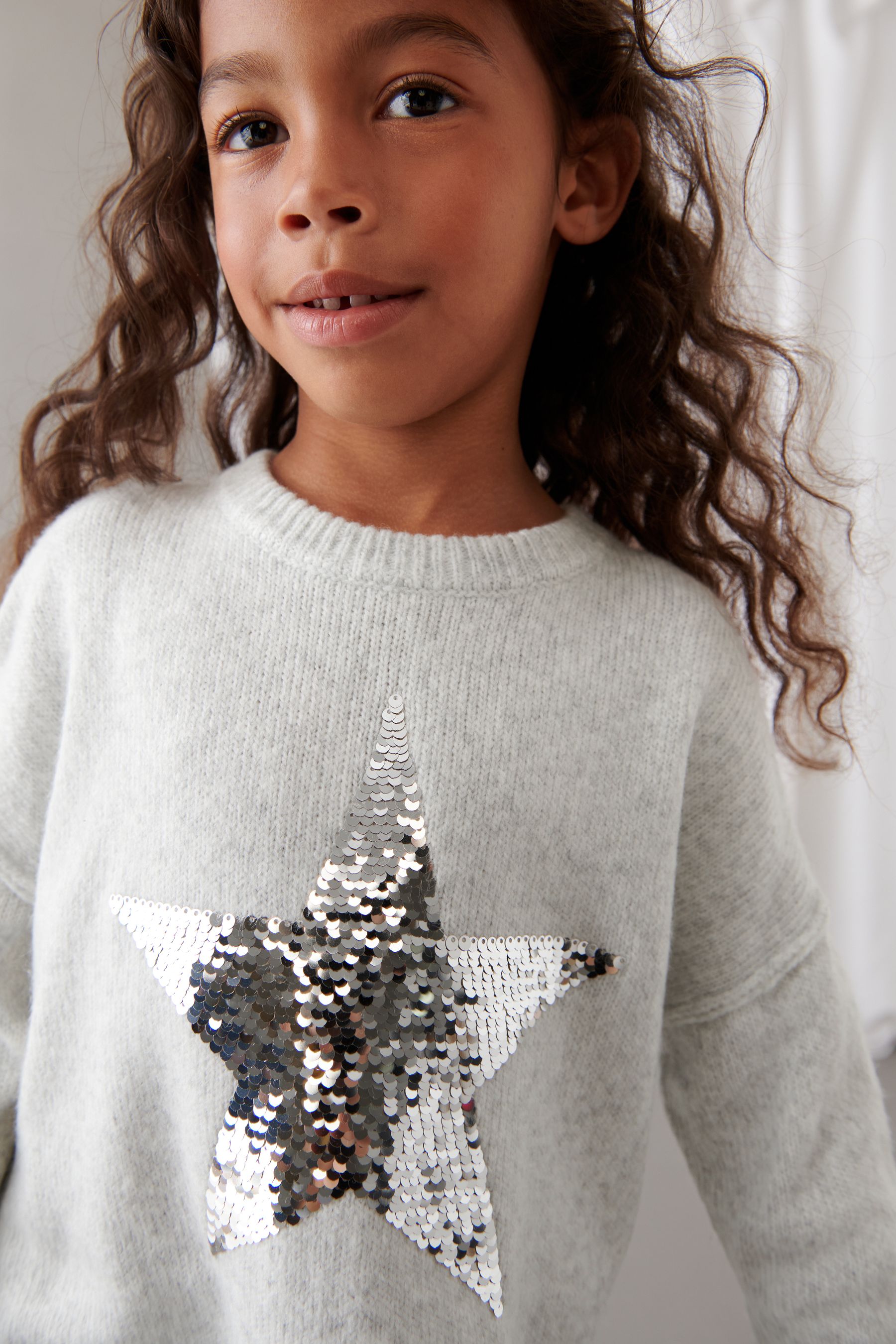 Buy Mint Velvet Grey Star Knit Jumper Dress from Next Luxembourg