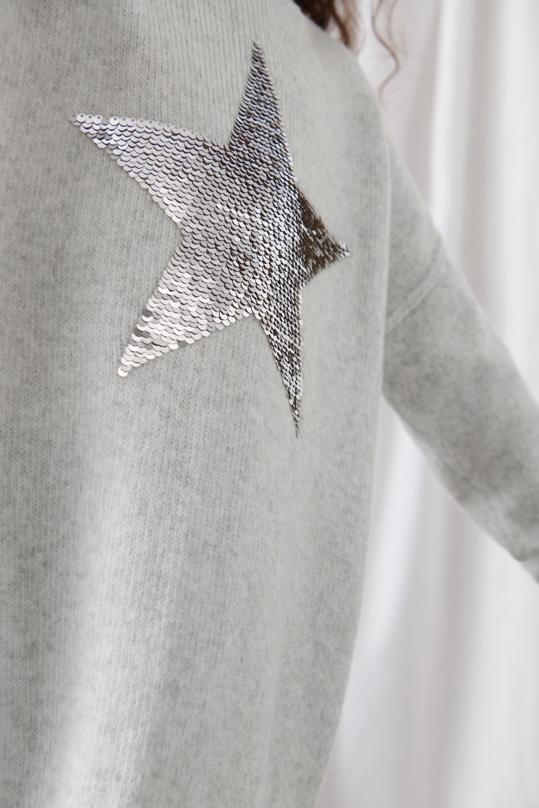 Buy Mint Velvet Grey Star Knit Jumper Dress from Next Poland