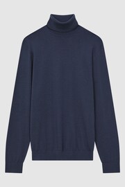 Reiss Eclipse Blue Caine Slim Fit Merino Wool Roll Neck Jumper - Image 2 of 5