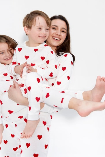 Petit Bateau White Heart Pyjamas