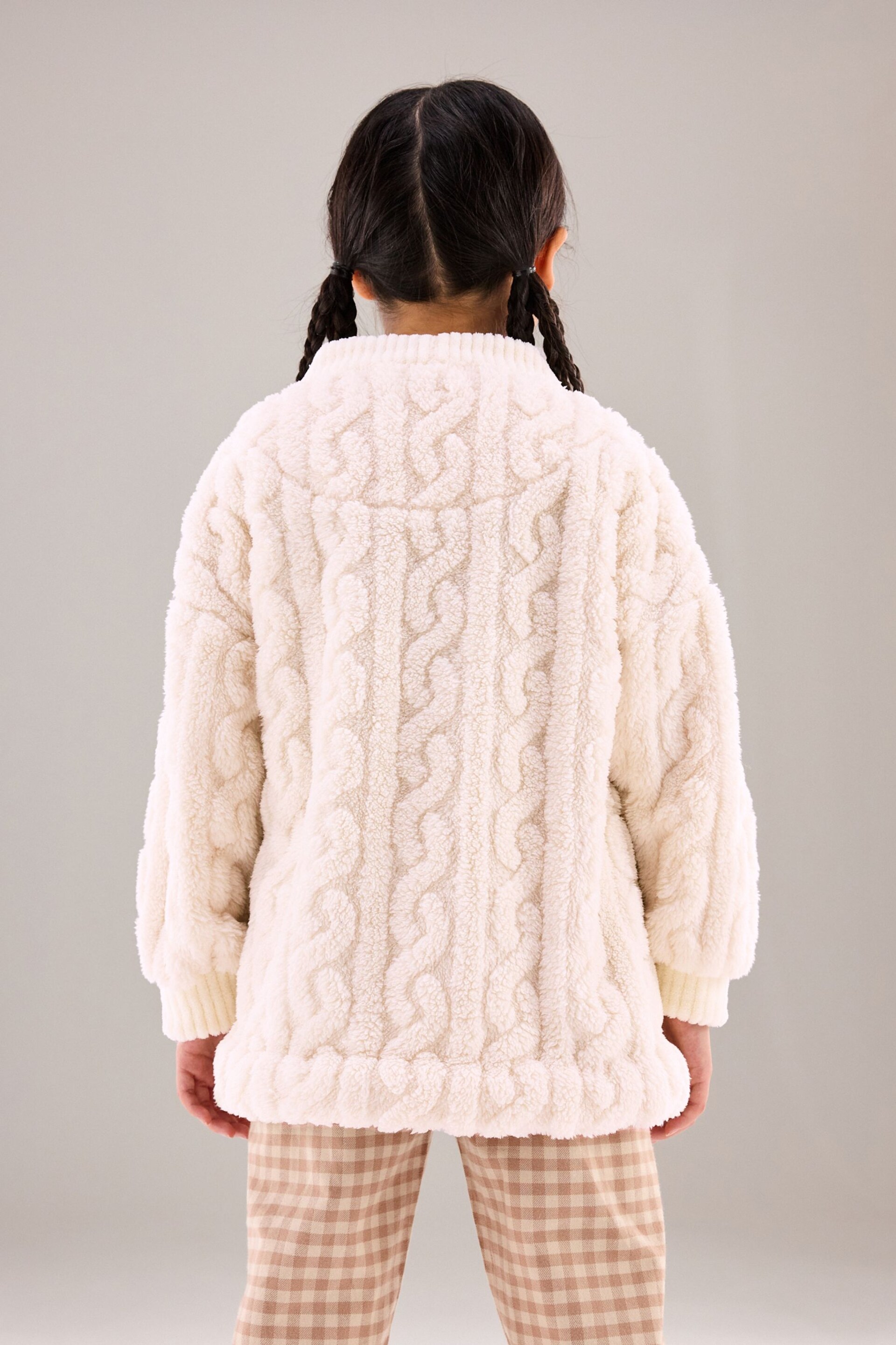 Cream Cable Cardigan (3-16yrs) - Image 4 of 7
