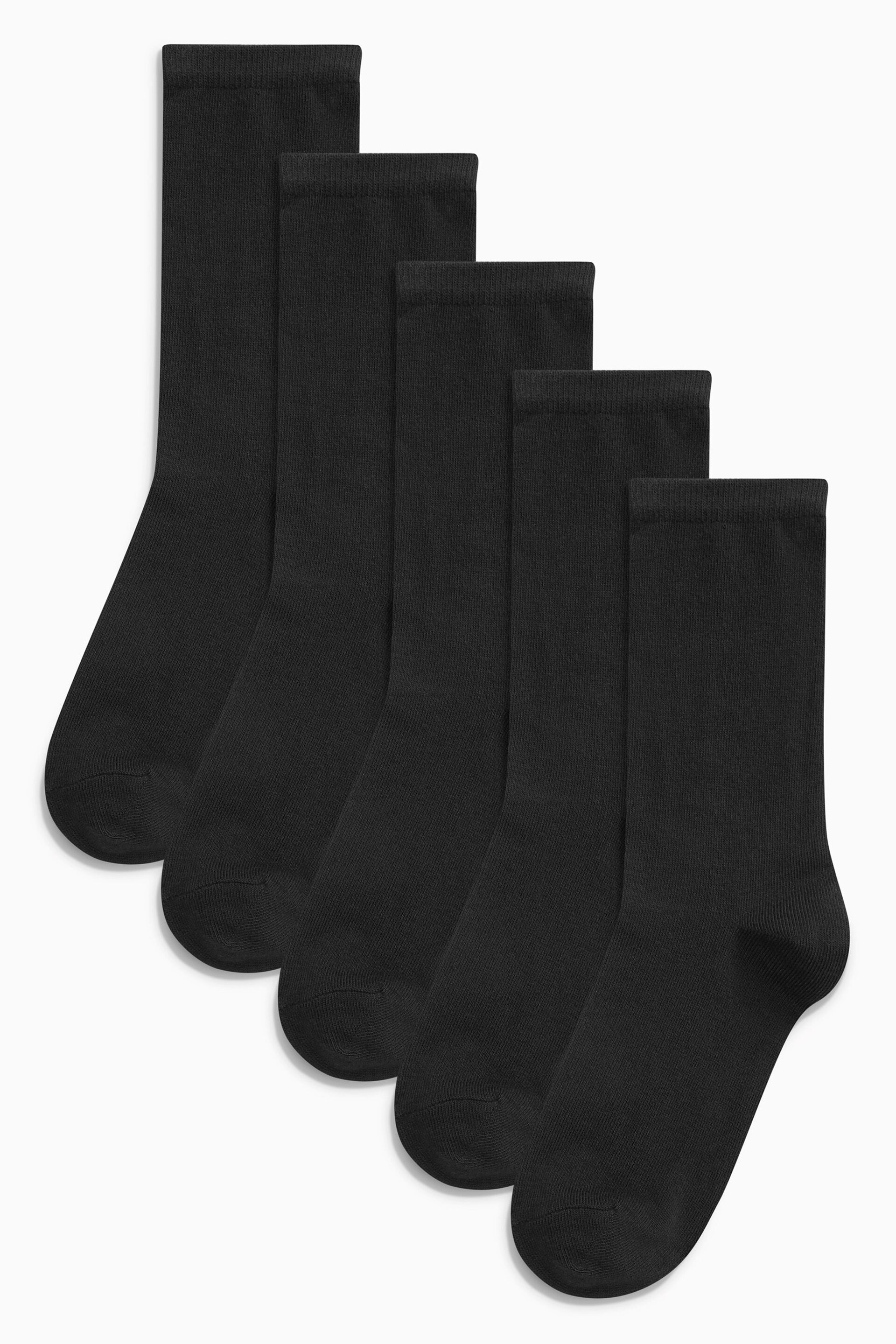 Black Basic Ankle Socks Five Pack - Image 1 of 1