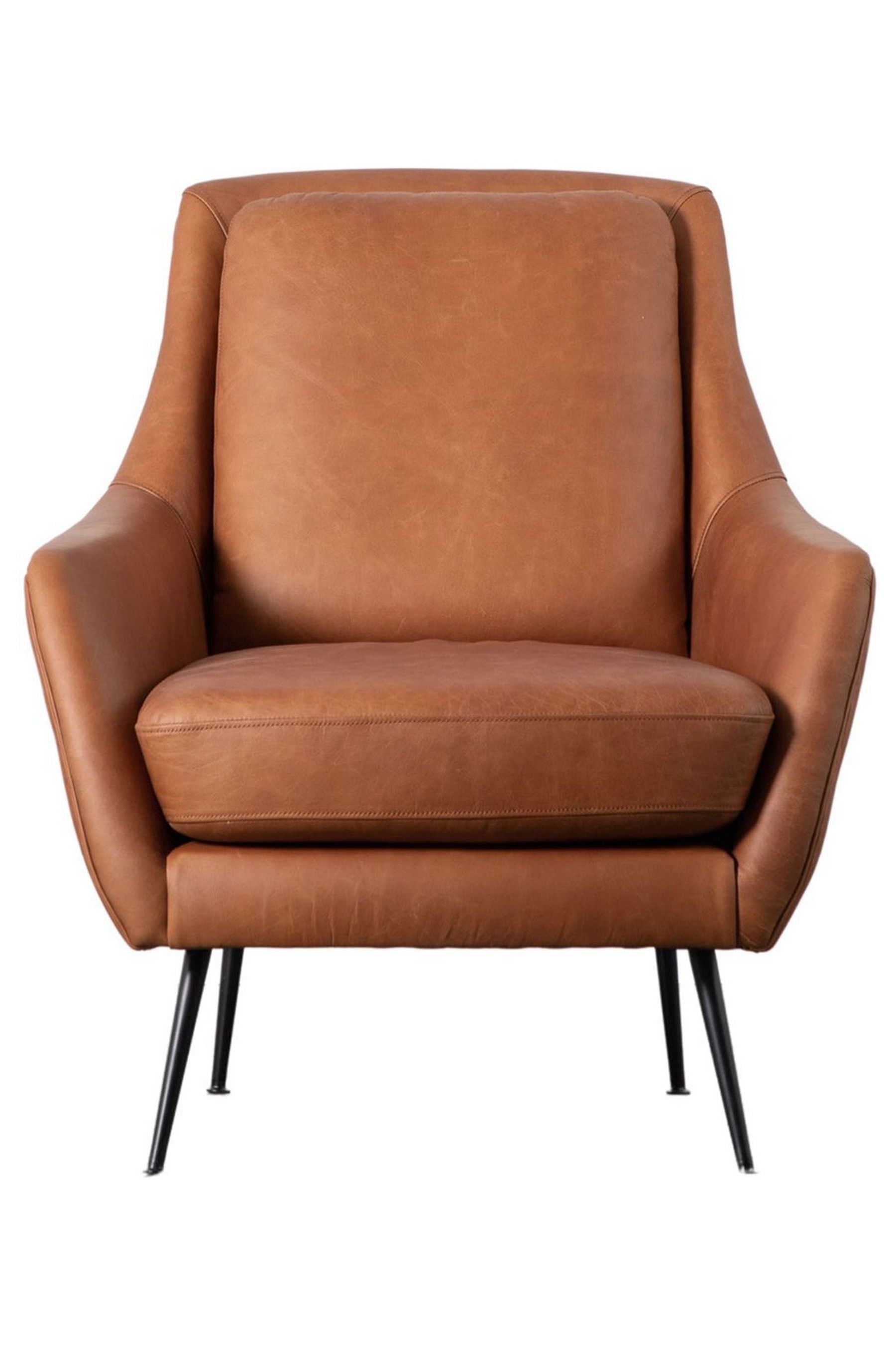 Brown leather hot sale armchair next