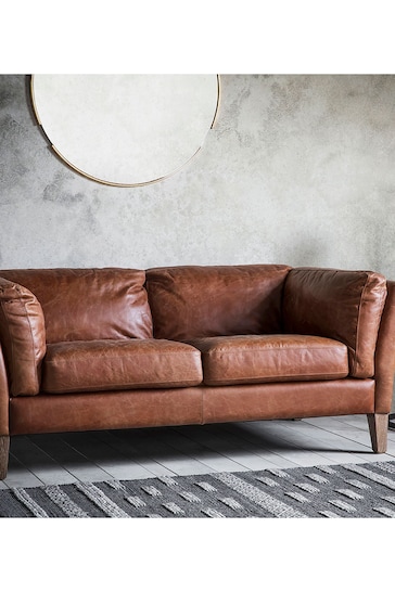 Gallery Home Brown Vintage Leather Ebury 2 Seater Sofa
