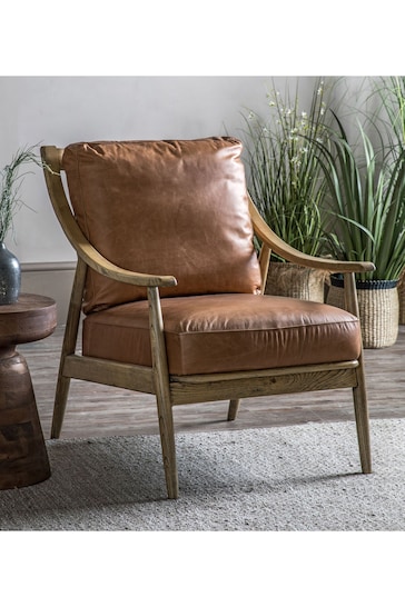 Gallery Home Brown Reliant Leather Armchair
